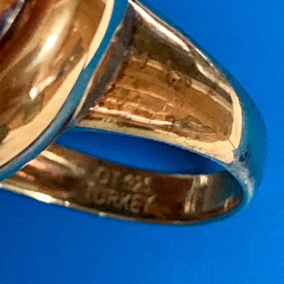 TECHNIBOND OVAL BLUE DRUSY QUARTZ RING NIB - Picture 6 of 8